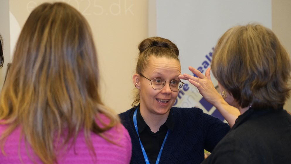 Three women having a discussion